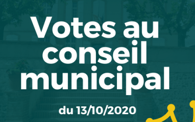 Votes au Conseil municipal du 13 octobre 2020